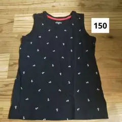 着用数回のみ　ネイビー アンカー柄 タンクトップ 150