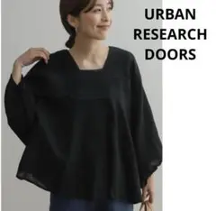 URBAN RESEARCH DOORS ピンタックレースポンチョブラウス