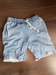 ライトブルー ハーフパンツ ウエストゴム