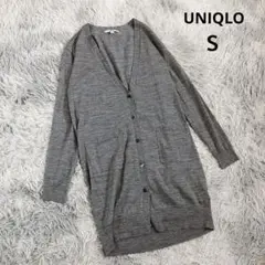 【ユニクロ】Vネック ロングカーディガン (Ｓ) エクストラファインメリノ