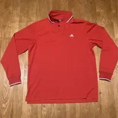 【おまけ付き】adidas 長袖ポロシャツ　L 赤