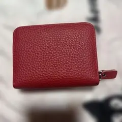 【値下げ】ミニ財布【赤・牛革】2つ折り