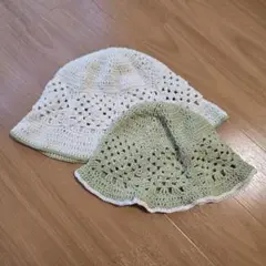 手編みバケハ 親子おそろい