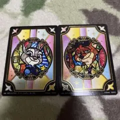 ディズニー キラッとアートギャラリーカード ズートピア　ニック　ジュディ