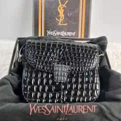 ✨新品未使用✨化粧箱完備✨イヴ・サンローラン ショルダーバッグ クロコ型押し