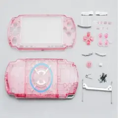 PSP-3000 交換用 ハウジングシェル スケルトン ピンク セット