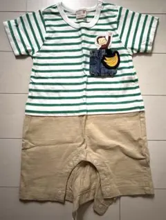 プティマイン おさるのジョージ　半袖カバーオールとXLARGEのセット　80
