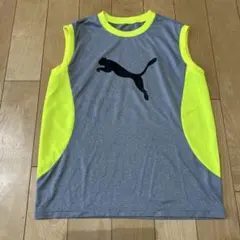 Puma プーマ　ノースリーブ タンクトップ グレー/イエロー　160㎝