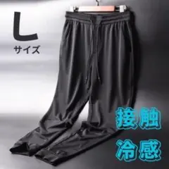 ジョガーパンツ　メッシュパンツ　接触冷感　 黒　L　スポーツ　通気性　冷感