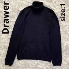 【Drawer|ドゥロワー】カシミヤ100%タートルネックニット ダークネイビー