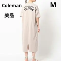 美品 Coleman別注 コールマン バックロゴTシャツロングワンピース