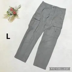 H&M 【L】 カーゴパンツ ゆるダボ カーキ コットンパンツ カジュアル