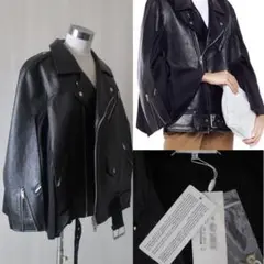 新品maison martin margielaメゾンマルジェラレザーライダース