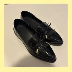 【美品】黒ローファー39 24.5-25