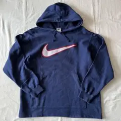 90s NIKE ナイキ 白タグ パーカー デカロゴ センタースウォッシュ