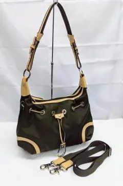 Falchi New York☆ファルチ ナイロン×牛革 2WAYバッグ