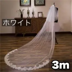 3m2層スパンコールベールダウンウェディングロングベール
