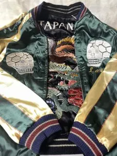 テーラー東洋 TT11283 スカジャン WILD CHILD サテン　両髑髏 テーラー東洋 和柄 スカジャン 鷹 龍 WILD CHILD スカル メンズ