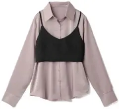 GRL ビスチェ 光沢ロングシャツ