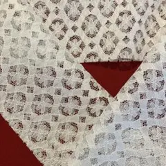 半襟 白色地 花小紋レース ハンドメイド