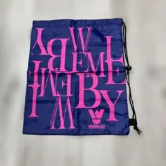 WEMBLEY ロゴ入り収納袋 ネイビー/ピンク