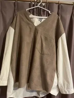 LOLO ロロ コンビネーション プルオーバーシャツ