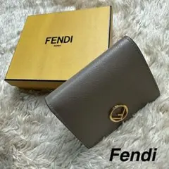 訳あり⭐️Fendi 折り財布 グレー レザー