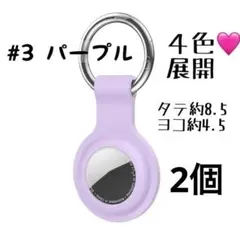 エアタグ　ケース　キーホルダー　アクセサリー　シリコン　カラビナ　パープル　2個