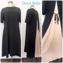 Doux Belle　ドゥーベル　ブラック 半袖 カットソーワンピース 　フリー