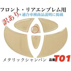 [訳あり]リア／フロント用エンブレムシートT01メタリックシャンパン樹脂盛3D