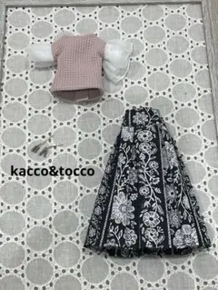 No.3548 ハンドメイド22cmドール服 2点セット（ピアス付き）