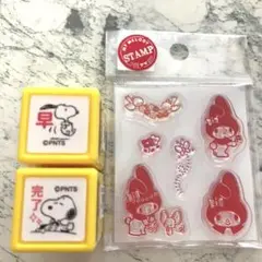 スヌーピー 2点 マイメロディ クリアスタンプセット
