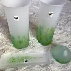 上越クリスタル　ハンドメイド　大型花器　月夜野工房 上越クリスタル月夜野工房ブルー花器 | 和光カタヤマ