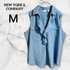 NEW YORK & COMPANY 【Ｍ】ノースリーブシャツ ライトブルー