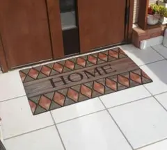 【HOME　木目調】玄関マット　(屋外)