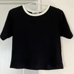 WEGO リブクロップド丈　Tシャツ　黒　L