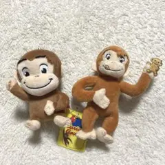 新品☆ おさるのジョージ ぬいぐるみ マスコット S ぶら下がり キーホルダー