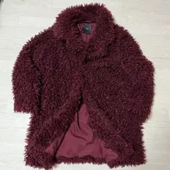 【美品】ZARA バーガンディー フェイクファー L ゴージャス パーティー用