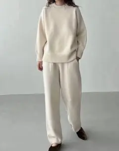 CLANE / WARM KNIT TAPERED PANTS