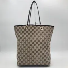 美品❣️ GUCCI グッチ トートバッグ GGキャンバス A4サイズ可 茶