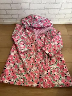 ベビーレインコート 花柄 ピンク