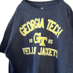 ジェイアメリカ ジョージア テック Tシャツ L ネイビー 紺色 古着