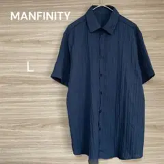 MANFINITY 【Ｌ】ネイビー 半袖 シャツ シンプル