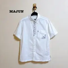 MAJUN マジュン かりゆしシャツ ボタンダウン ホワイト Mサイズ