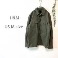H&M エイチアンドエム　シャツジャケット　カーキ　メンズ　カジュアル