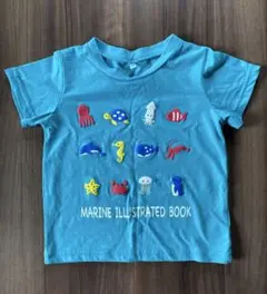 海のいきものイラスト Tシャツ サイズ100
