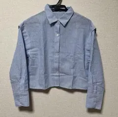 新品 3wyショート丈 ストライプシャツ