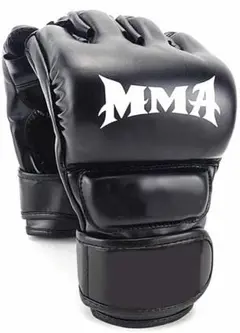 MMA オープンフィンガー グローブ 黒 ボクシング スパーリング