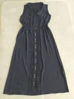 ネイビー ノースリーブ　ワンピースサイズF