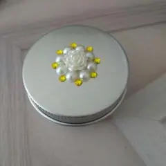 【ハンドメイド 】小物入れ イエロー スワロフスキー